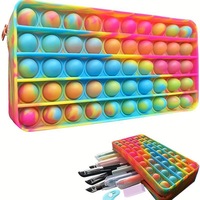 Ensemble de trousses à crayons en silicone, boîte à crayons simple, jouets anti-stress pour enfants et adultes