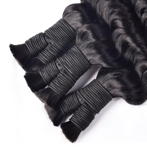 Extensions de cheveux indiens Remy à ondulations profondes, double trame, peuvent être permanentées et teintes, toutes les couleurs, emballage en vrac - Product Image 2