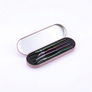 ASAP Pince à épiler pour sourcils et visage en acier inoxydable réutilisable et écologique, à pointe inclinée de 10 mm, rose fluo et vert, pour l'entretien des cils, 1 pièce - Product Image 1