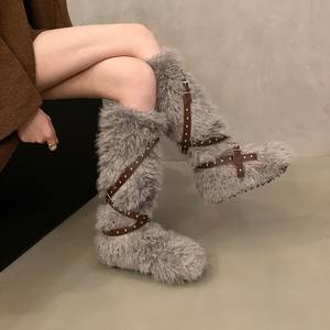 <span class=keywords><strong>Botas</strong></span> de Mujer de Felpa Nuevas para Otoño Invierno 2025, <span class=keywords><strong>Botas</strong></span> Cálidas de Media Pantorrilla con Forro de Gamuza, Estilo Coreano, <span class=keywords><strong>Botas</strong></span> de Nieve para Viajar 2025 - Product Image 4