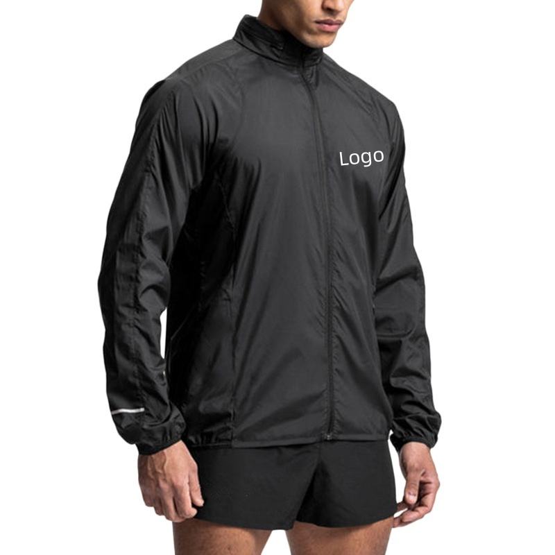 Chaqueta cortavientos para correr para hombre, ropa deportiva ligera, resistente al agua, para entrenamiento personalizado, nuevo estilo, 2024