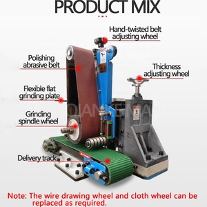 Lijadora de Banda Pequeña, Pulidora de Chapa Metálica Pequeña, Amoladora de Acero Plano Pequeña, Máquina Pulidora de Banda Ancha de Cabezal Único para Desbarbado - Product Image 2