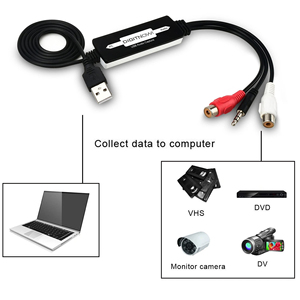 Adaptateur audio USB avec interface stéréo RCA 3,5 mm, convertisseur de disque vinyle/cassette en MP3 numérique pour <span class=keywords><strong>Windows</strong></span> 10/8/7 Mac OS - Product Image 6