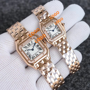 Montre classique rétro carrée pour <span class=keywords><strong>femme</strong></span> Cardhome avec accents de diamants, chiffres romains, style léopard, montre de couple à quartz - Product Image 4