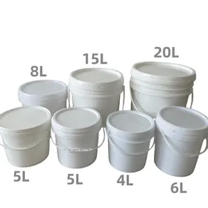 20L Plastic Bucket Supplier 2L 5L 8L 10L 15L Round Pail Plastic Bucket factory