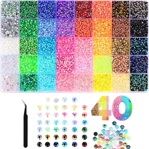 Strass en résine AB de 3 mm, couleurs mélangées, à dos plat, pour nail art DIY et décoration de téléphone – Vente chaude - Product Image 1