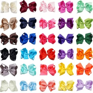 Buatan tangan gadis rambut busur berbagai macam warna poliester Grosgrain pita klip rambut untuk anak-anak dan bayi aksesoris - Product Image 2
