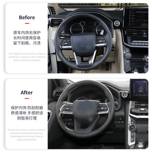 Kit de panneaux de console centrale en fibre de carbone pour Toyota Land Cruiser LC300 2022-2025, garniture intérieure adhésive - Product Image 3