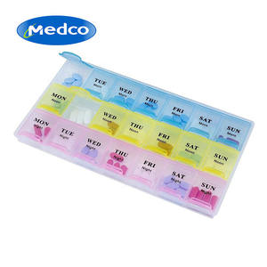 Boîte à médicaments, organisateur de pilules, 7 jours, 21 compartiments, étui de rangement en plastique portable avec couvercle pour la gestion quotidienne des médicaments - Product Image 2