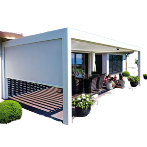 Pergola Moderna Manuale in Alluminio UOGEL con Lamelle, Antivento e <span class=keywords><strong>Ombreggiante</strong></span>, Eco-Friendly, Verniciata a Polvere, Colore Personalizzabile, per Patio di Villa sulla Spiaggia - Product Image 1