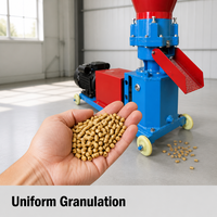 Machine à granulés d'aliments pour animaux de haute qualité, nouvelle, en acier inoxydable 9KLP, presse à granulés pour bétail, machine à granulés à matrice plate, équipement agricole, 300 kg/h