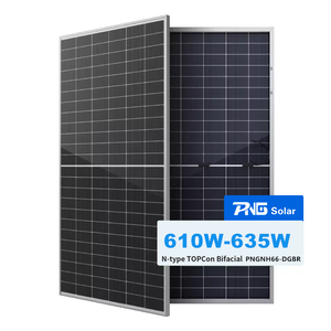 Modules photovoltaïques bifaciaux PNG Half Cut de type N, panneaux solaires 600W-630W, efficacité 23,3%, CE pour aluminium anodisé - Product Image 1
