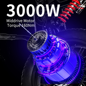 มอเตอร์ไซค์วิบาก 60V 3000W ระบบขับเคลื่อนกลาง แบตเตอรี่ 30Ah เบรคไฮดรอลิก จอแสดงผล TFT โครงอลูมิเนียม ยางหน้ากว้าง 7 สปีด ระบบเกียร์คู่ - Product Image 3