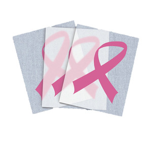 A todo color listo para presionar cinta Rosa bordado falso concientización sobre el Cáncer transferencia DTF hierro-En calcomanía de concientización sobre el cáncer de mama - Product Image 4