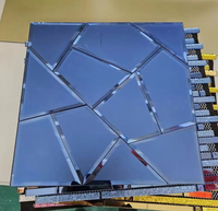 Mosaïque de miroirs disco en verre de taille personnalisée au design moderne, avec dos argenté/doré/coloré, bords biseautés, pour décoration murale CE