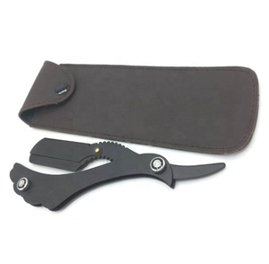 AFEITADOR DE AFEITAR DE ACERO INOXIDABLE CON ESTILO, NAVAJA CLÁSICA DE BARBERO, NAVAJA RECTA DE UNA SOLA HOJA CON BOLSA - Product Image 1