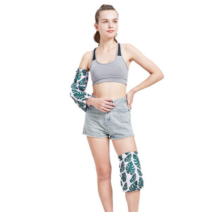 Manguito de gel personalizado al por mayor para mujer, soporte elástico para rodilla con estampado de Monstera YS-LR730 - Product Image 1