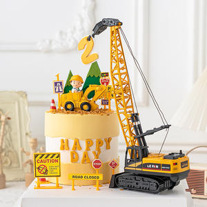 Grue gâteau décoration pelle bulldozer ingénierie voiture enfants anniversaire dessert <span class=keywords><strong>table</strong></span> décoration gâteau toppers - Product Image 4