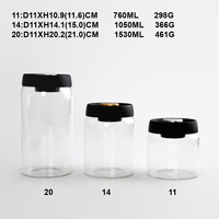 Pot à café en verre sous vide / Bocal à café en verre borosilicate / Contenant hermétique