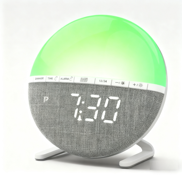 Hot Modern LED Alarm Clock Sunrise Simulation Night Light Smart Dimming Digital Display Custom Luminous Electronic Desk Clock