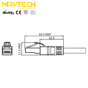 MARVTECH ขั้วต่อสายเคเบิลอีเธอร์เน็ต CAT6 RJ45 แบบสองด้าน ขั้วต่อมาตรฐาน 4 พิน แบบตัวผู้ - Product Image 5