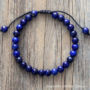 Lapis Lazuli Beaded <b>Bracelet</b> Unisex Natural Stone Jewelry Gift For Women Men Fashion Accessory - Product Image 5