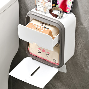 White Eco-Friendly Waterproof Wall-Mounted Plastic Punch-Free <b>Roll</b> <b>Holder</b> for Bathroom Tissue Toilet <b>Paper</b> Household Sundries - Product Image 2