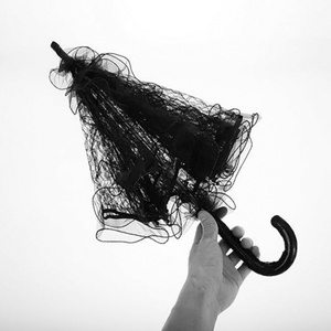 Victorian Lace Photography Prop Custom Ribbon Umbrella, Gothic Vampire Parasol for Wedding Bouquet Romantic Decor - Product Image 3