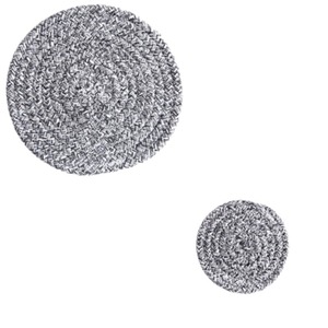 <b>Round</b> Cotton <b>Table</b> Mats Heat Resistant Home Use Gray Beige <b>Small</b> Large - Product Image 5