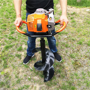 معدات زراعية، حفار أرض بعمود وعجلة واحدة، ماكينة وعجلة بعجلة ثقب ودفع يدوي بمحرك ثقب ذي شوطين - Product Image 3