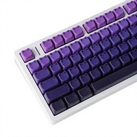MAO cat High-profile Side-sculpted Translucent Full Set Black purple PBT 5-face Dye-sublimated Keycapscross-border Bestseller