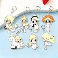 Porte-clés en plastique tendance UV avec pendentif fille anime mignonne, idéal pour les étudiantes et les amies, ornements de sac à dos, vente en gros