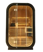 Sauna Eléctrica de Cedro Rojo Tradicional Negra para 2 Personas, 3KW, en Forma de Cubo, de Madera Sólida para Jardín o Villa