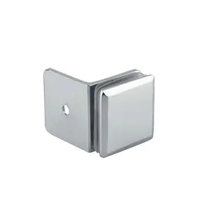 Satin nickel or chrome 90 degree glass bracket C029BS bevel wall to glass shower door connector