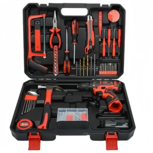 Ensemble d'outils ménagers DIY de 112 pièces avec clé hexagonale, perceuse électrique 12V - Outils à main OEM dans une boîte à outils (kit de réparation) - Product Image 1