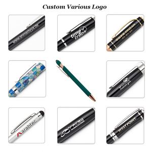 Stylo bille en métal personnalisé avec logo, revêtement en caoutchouc souple, clip doré, vente en gros pour cadeaux promotionnels - Product Image 4