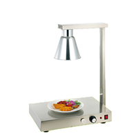 Lampe chauffante à double tête en acier inoxydable commercial pour la restauration, lumière thermique pour buffet d'hôtel