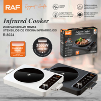 Cuisinière infrarouge RAF R.8024 3500W avec affichage numérique LED, cuisson variée, grande puissance, commande par bouton pour casseroles et poêles, utilisations culinaires