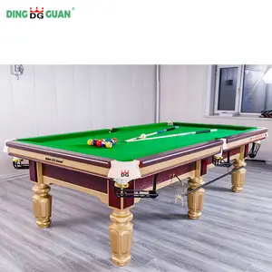 Yüksek kaliteli kapalı bilardo 8ft 9ft amerikan tarzı Snooker bilardo masası bez plastik Leveler ile özelleştirilmiş deri ve demir cep