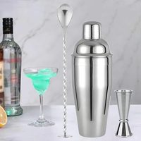 Ensemble de Shakers à Cocktails de Luxe en Acier Inoxydable Écologique de Haute Qualité, Style Européen, 500 ml, 6 Pièces pour la Maison, le Restaurant, l'Hôtel