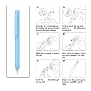 MoKo Retráctil Protector Portalápices Manga Cubierta de piel Pantallas Resistivo Portalápices para Apple Pencil 1st Generation