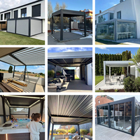 Pergola à toit à lames orientables 20 x 30 pieds, pavillon, gazebo, avec écran latéral personnalisé, structure en aluminium pour terrasse extérieure