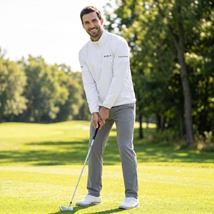 Callaway Men's <b>Golf</b> <b>Long</b> <b>Sleeve</b> Zip Stand Collar <b>Top</b> Quick Dry Moisture Wicking Breathable Sport Shirt - Product Image 1