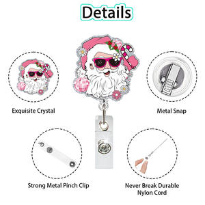 Klip liontin dapat diperbesar elemen Natal yang mudah untuk ditarik <span class=keywords><strong>ID</strong></span> akrilik medis lencana gulir - Product Image 4