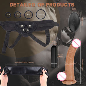 QIYI Dildo Silikon Cair Dewasa yang Dapat Dipakai dengan Remote Control, Strap on Dildo Realistis Besar dan Jumbo, Vibrator untuk Permainan Wanita - Product Image 5