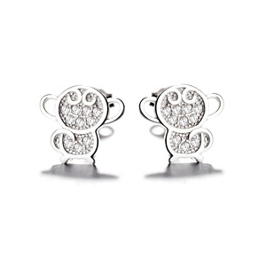 Boucles d'oreilles lapin animal mignon bijoux boucles d'oreilles lapin en argent sterling 925 pour filles - Product Image 3