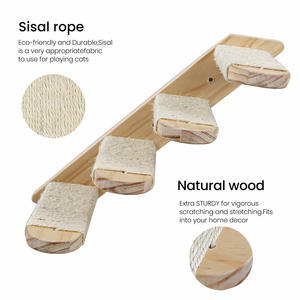 إطار تسلق للقطط مصنوع من السيزال بأحجام متنوعة يثبت على الحائط، شجرة للقطط من الخشب الصلب، منصة قفز للحيوانات الأليفة تثبت على الحائط - Product Image 4
