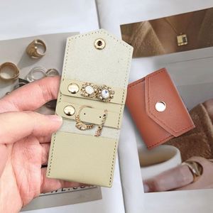 <b>Mini</b> Travel Jewelry Case Rolls PU Leather Foldable Jewelry <b>Pouch</b> Soft Microfiber Jewelry Organizer for Ring Earring Necklace - Product Image 3