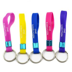 Porte-clés en gel de silicone, porte-clés en caoutchouc souple avec impression sérigraphique, logo personnalisable, bracelet porte-clés - Product Image 2