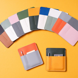 Porta pasaportes de cuero PU de estilo coreano minimalista con bloques de color, organizador de documentos multifuncional creativo, portátil para viajes. - Product Image 4
